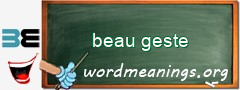 WordMeaning blackboard for beau geste